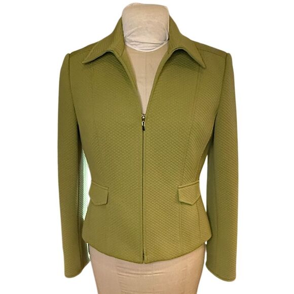 Talbots Full Zip Olive Green Jacket Sz. 6 Quilted Lined - Picture 3 of 9